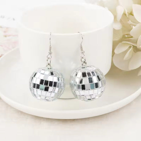 Wholesale American retro disco earrings disco laser light ball earrings