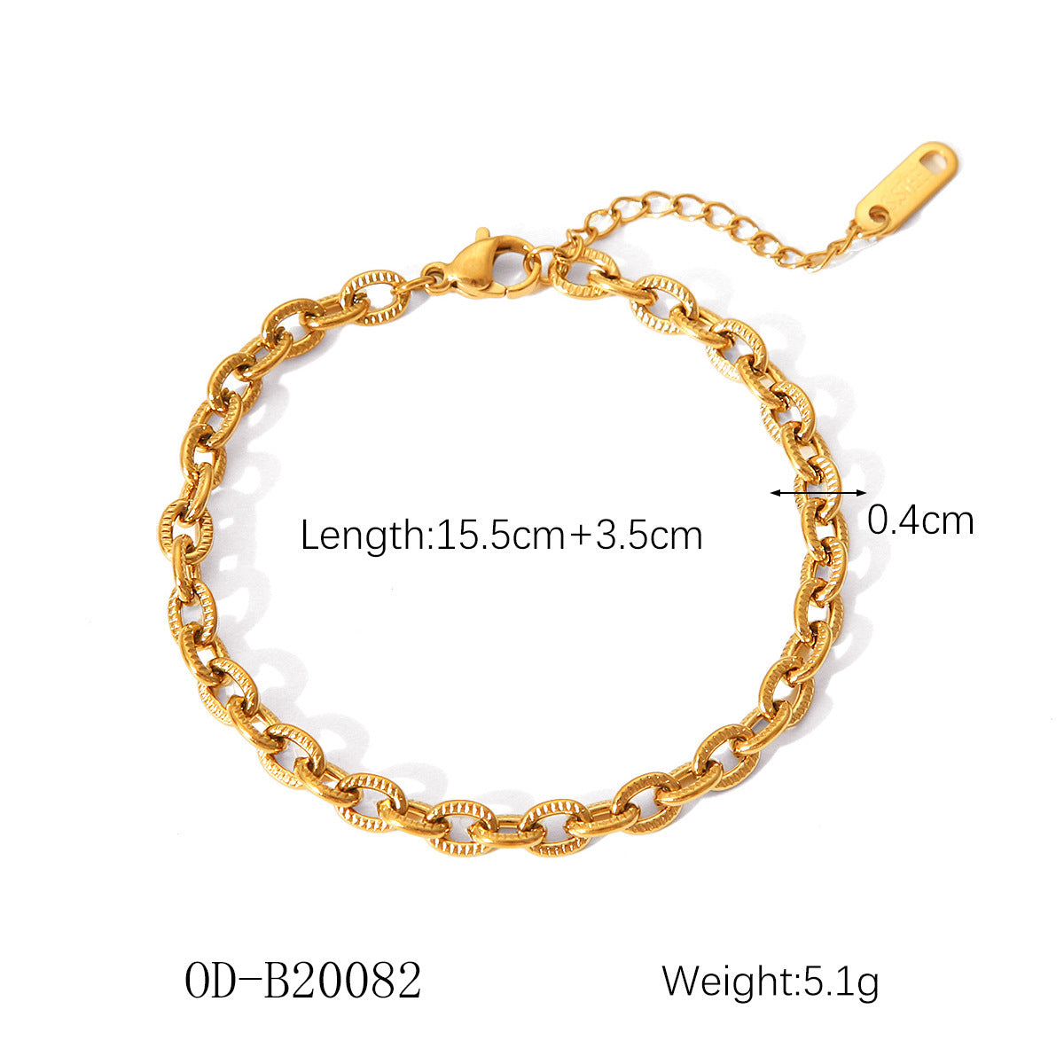 Wholesale  18K Bracelet Stainless Steel Twist Chain Bracelet Cuban Chain