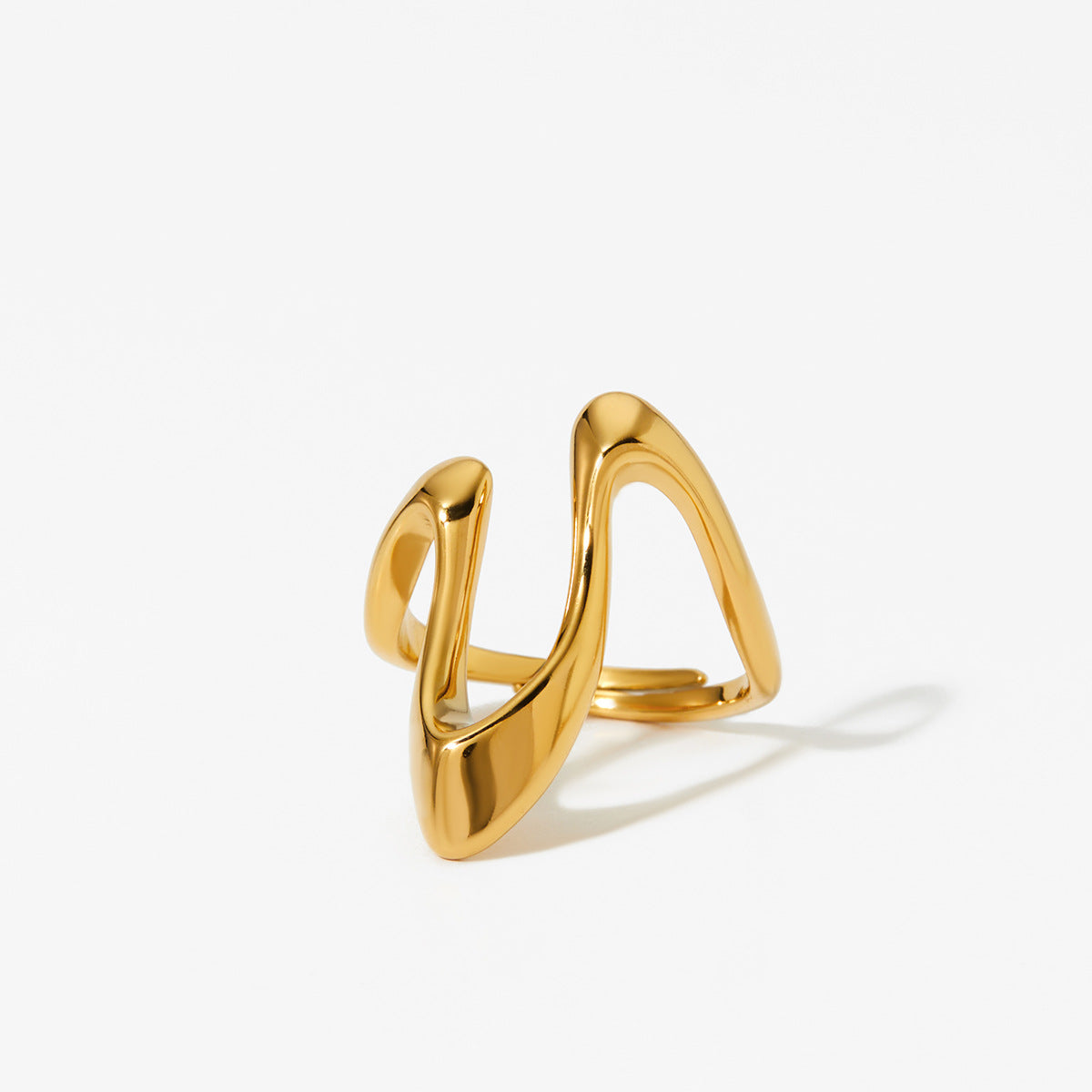 Wholesale stainless steel creative design geometric irregular ring