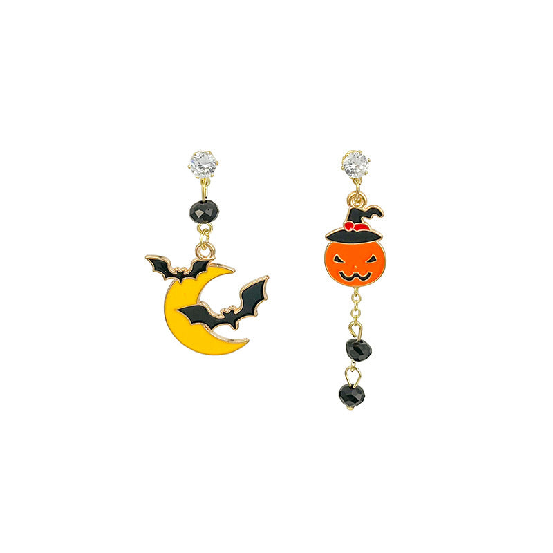 Wholesale Halloween Color Matching Cartoon Pumpkin Ghost Earrings ACC-ES-MDD030