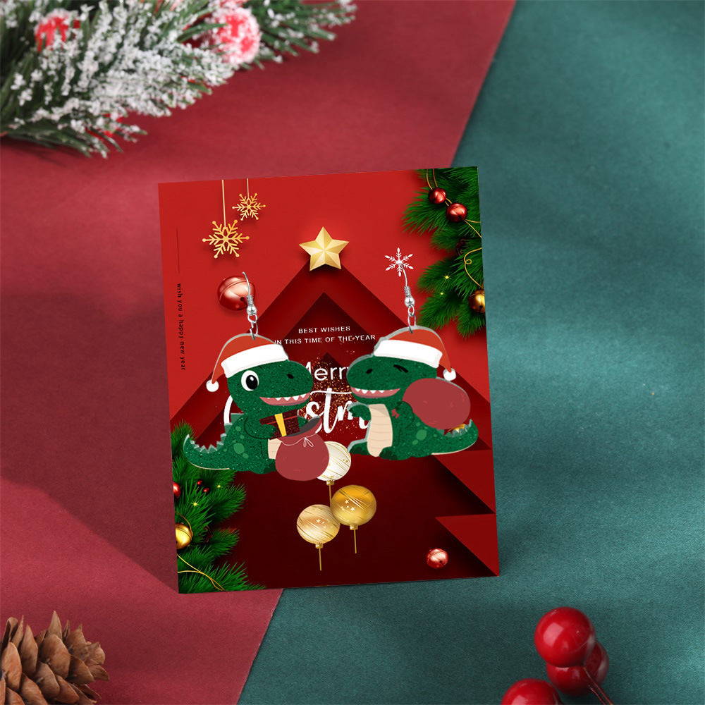 Wholesale acrylic earrings  personality Christmas Santa Claus earrings