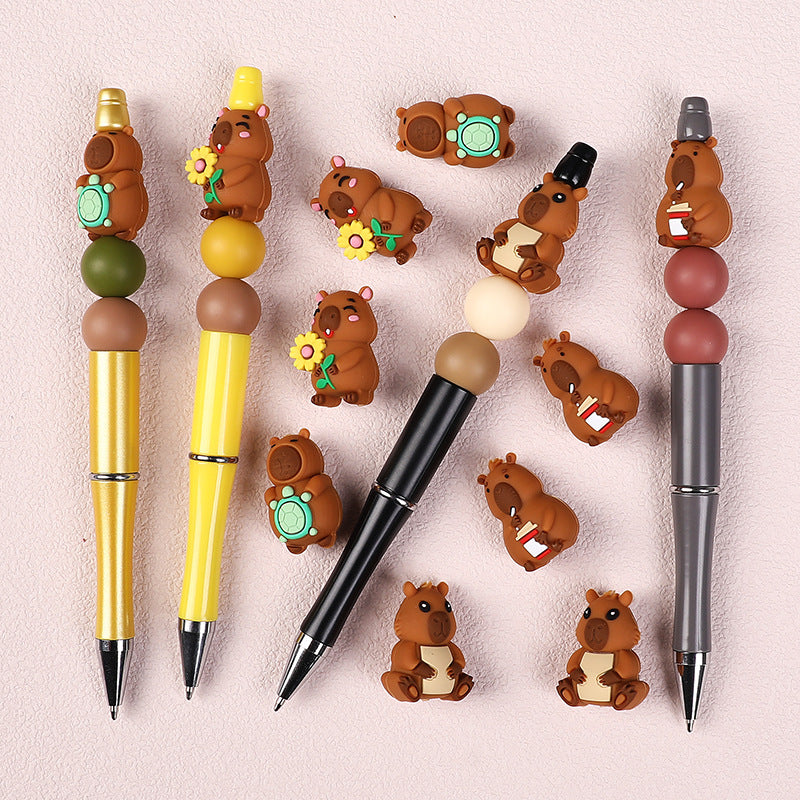 Wholesale 20pcs Cartoon Capybara Focal Beads DIY Bead Accessories