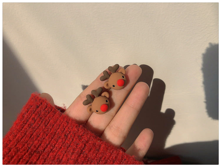 Wholesale Christmas  Snowman Elk Resin Earrings