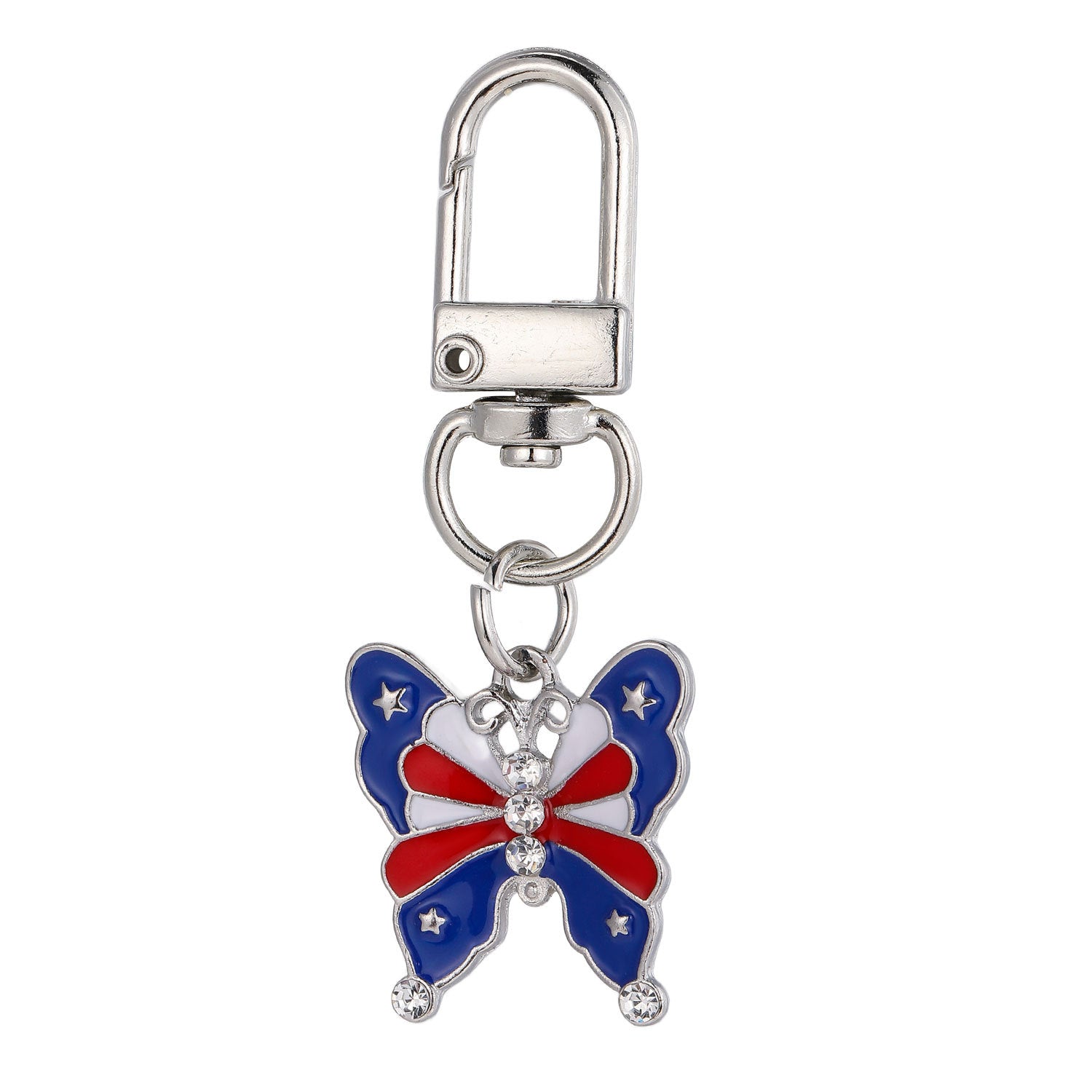 Wholesale Independence Day Elements Red White Blue Flag Alloy Keychain