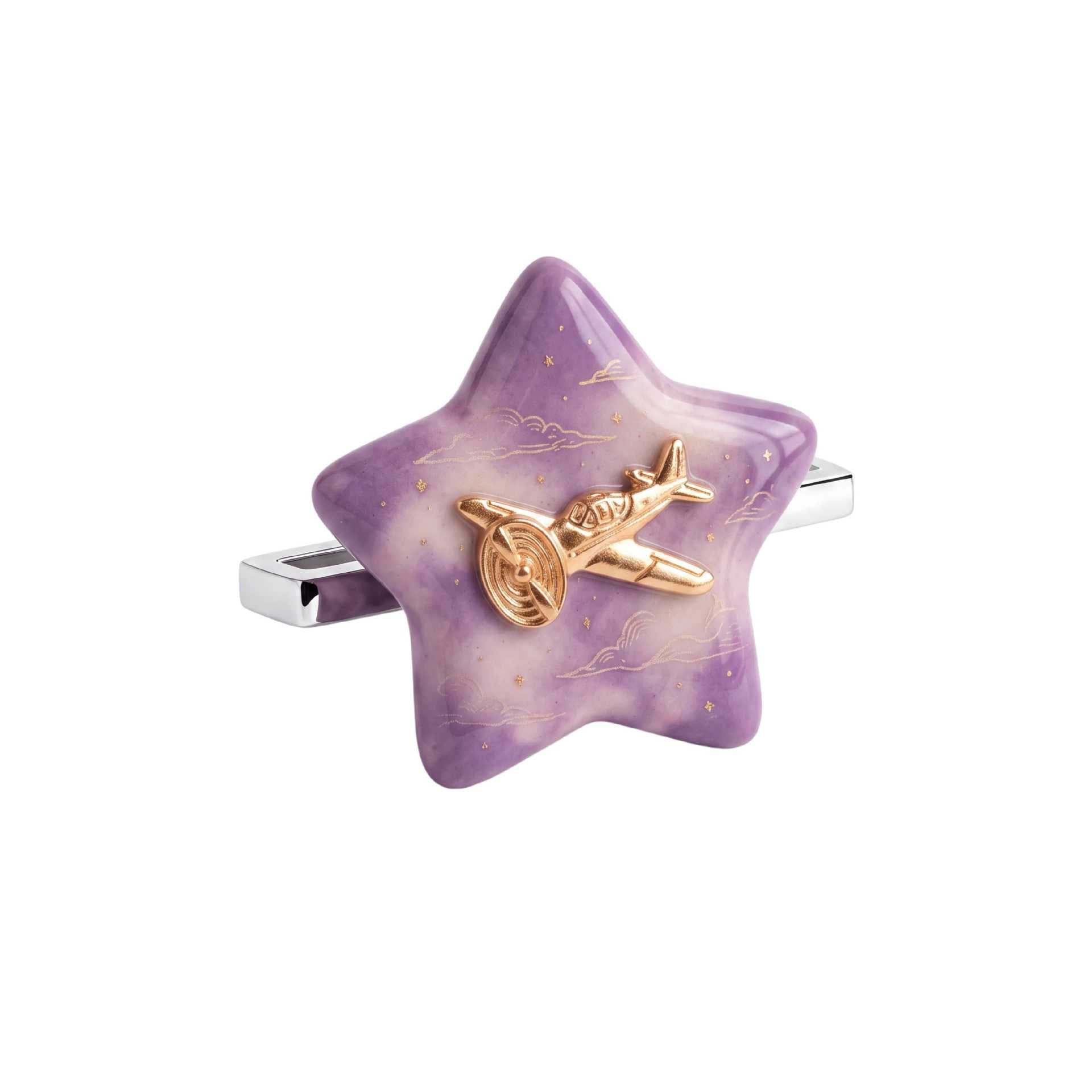 Wholesale Fashion Star Pendant Charm Stainless Steel 18K Gold Plated Purple Water Bottle Strap DIY Jewelry Accessory For Women
