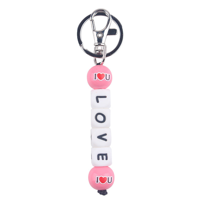 Wholesale Handmade Wooden Bead Pendant Creative Keychains