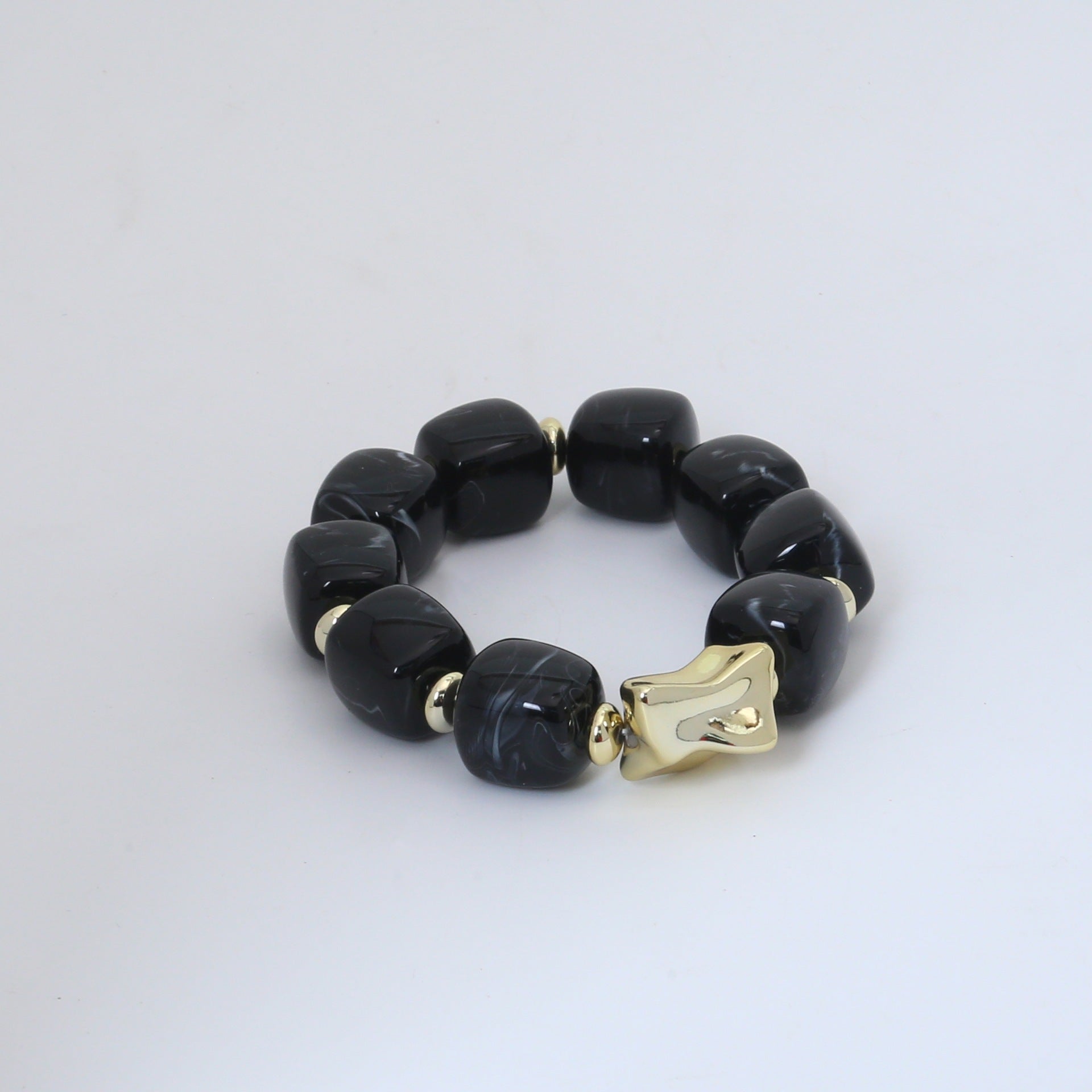 Wholesale Modern Chinese Style Acrylic Beaded Bracelet Colorful Square Candy Beads Women S Fashion Jewelry Gift Everyday