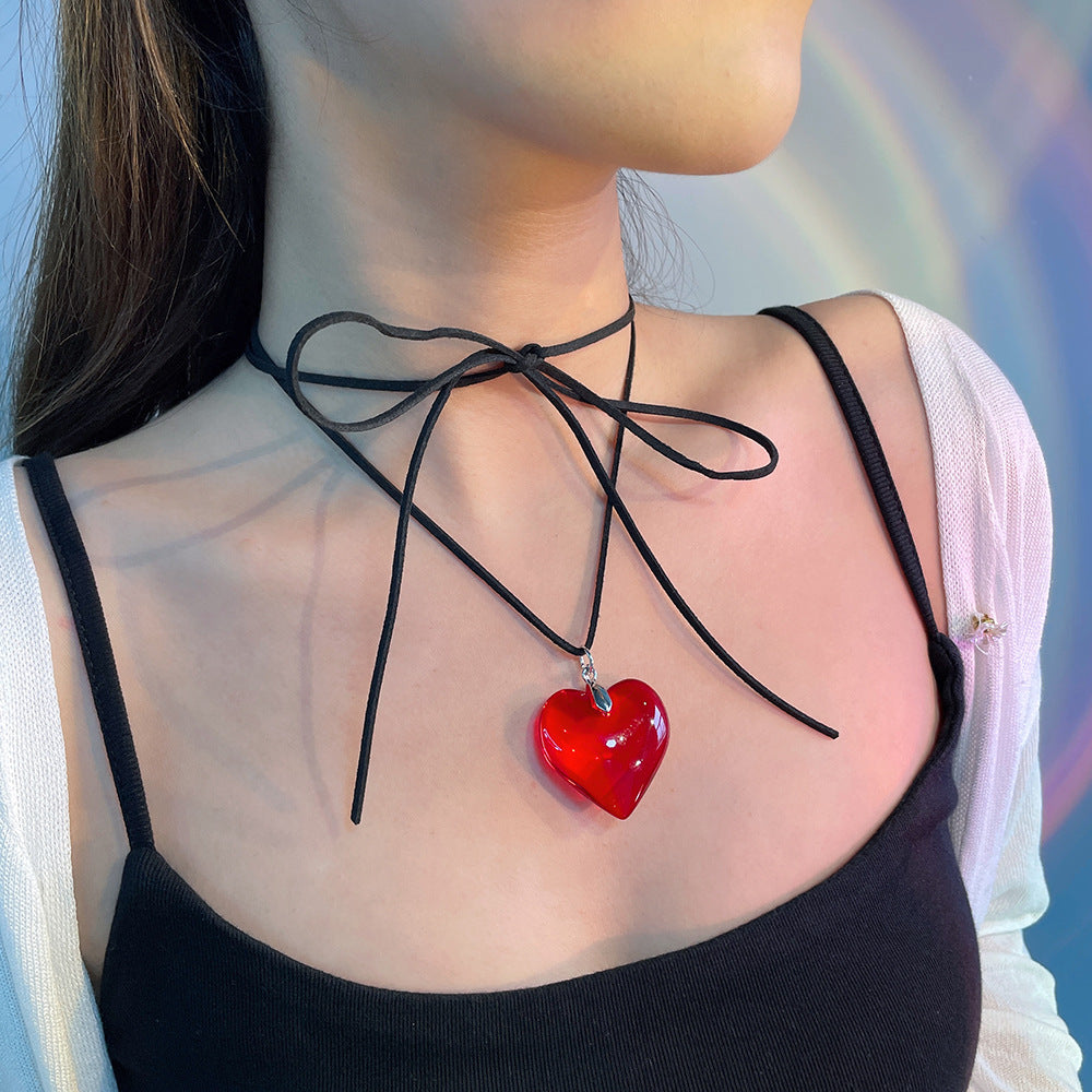 Wholesale double layer simple bow love necklace