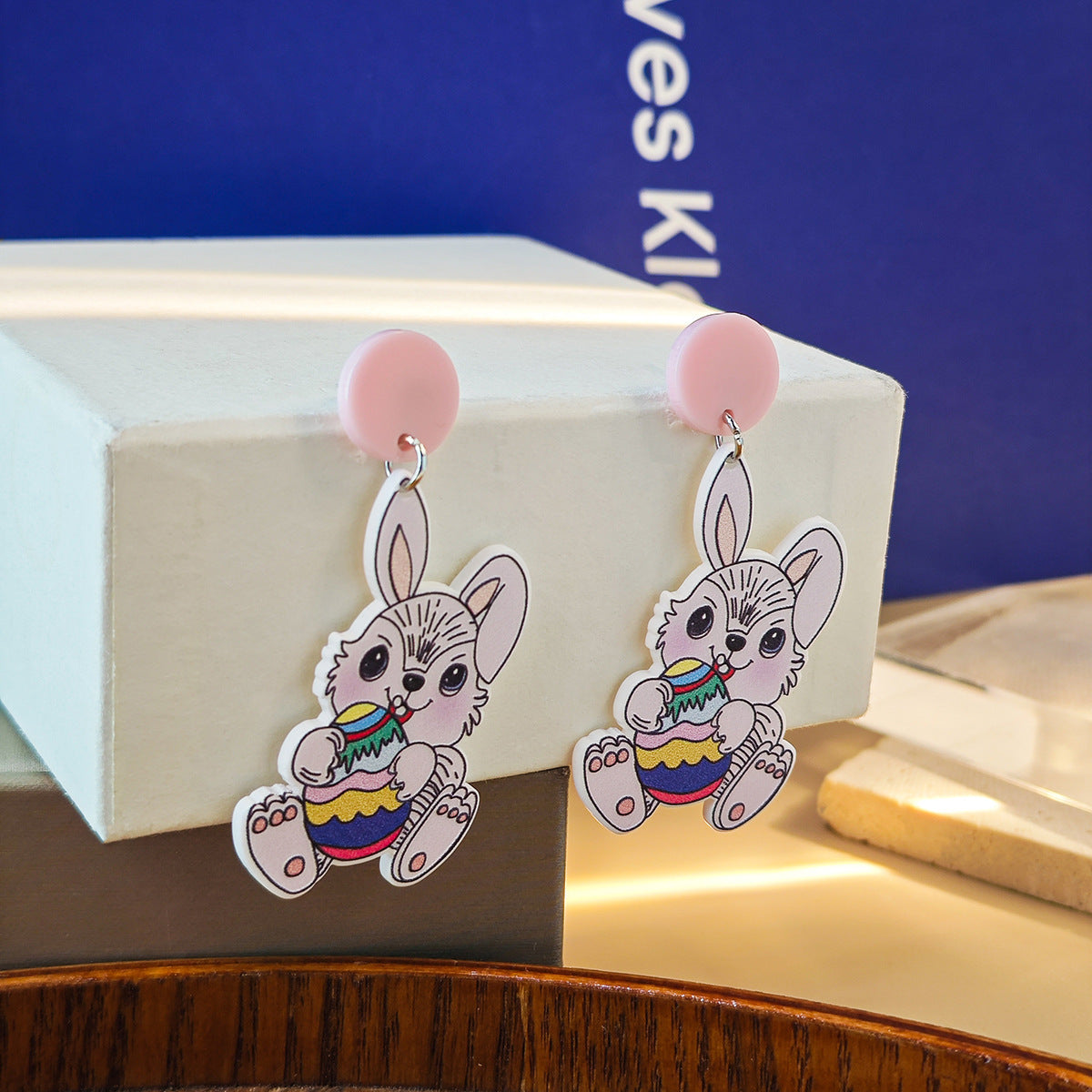 Wholesale Vintage Cartoon Bunny Easter Acrylic Earrings