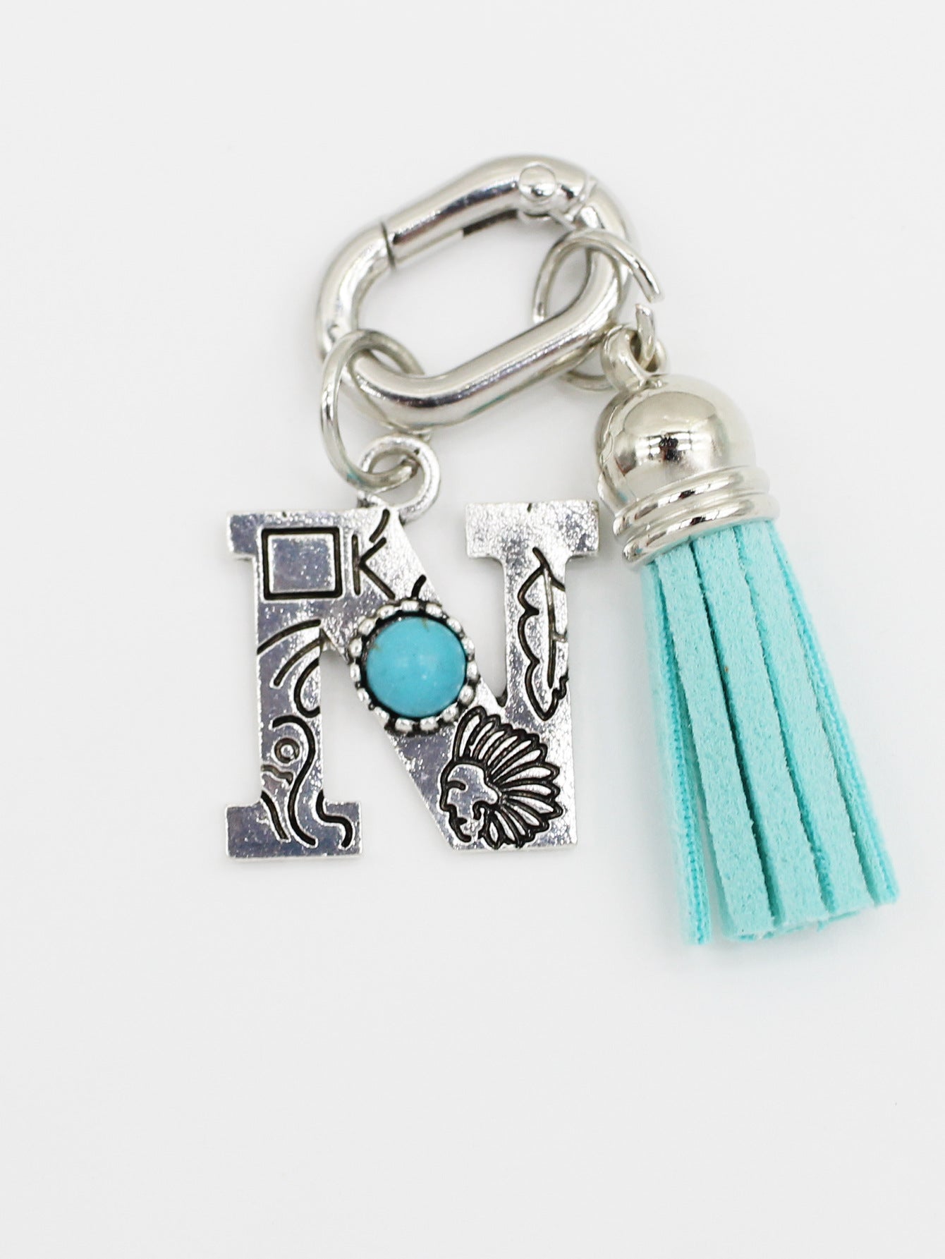 Wholesale New Ethnic Style Turquoise 26-Letter Tassel Shoe Bag Pendant Jewelry