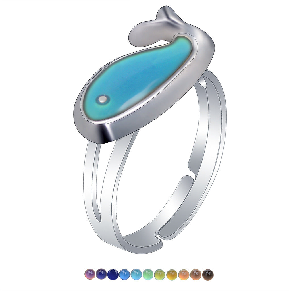 Wholesale Children's Princess Cartoon Cute Animal Temperature Sensitive Color Changing Ring ACC-RS-Hour001