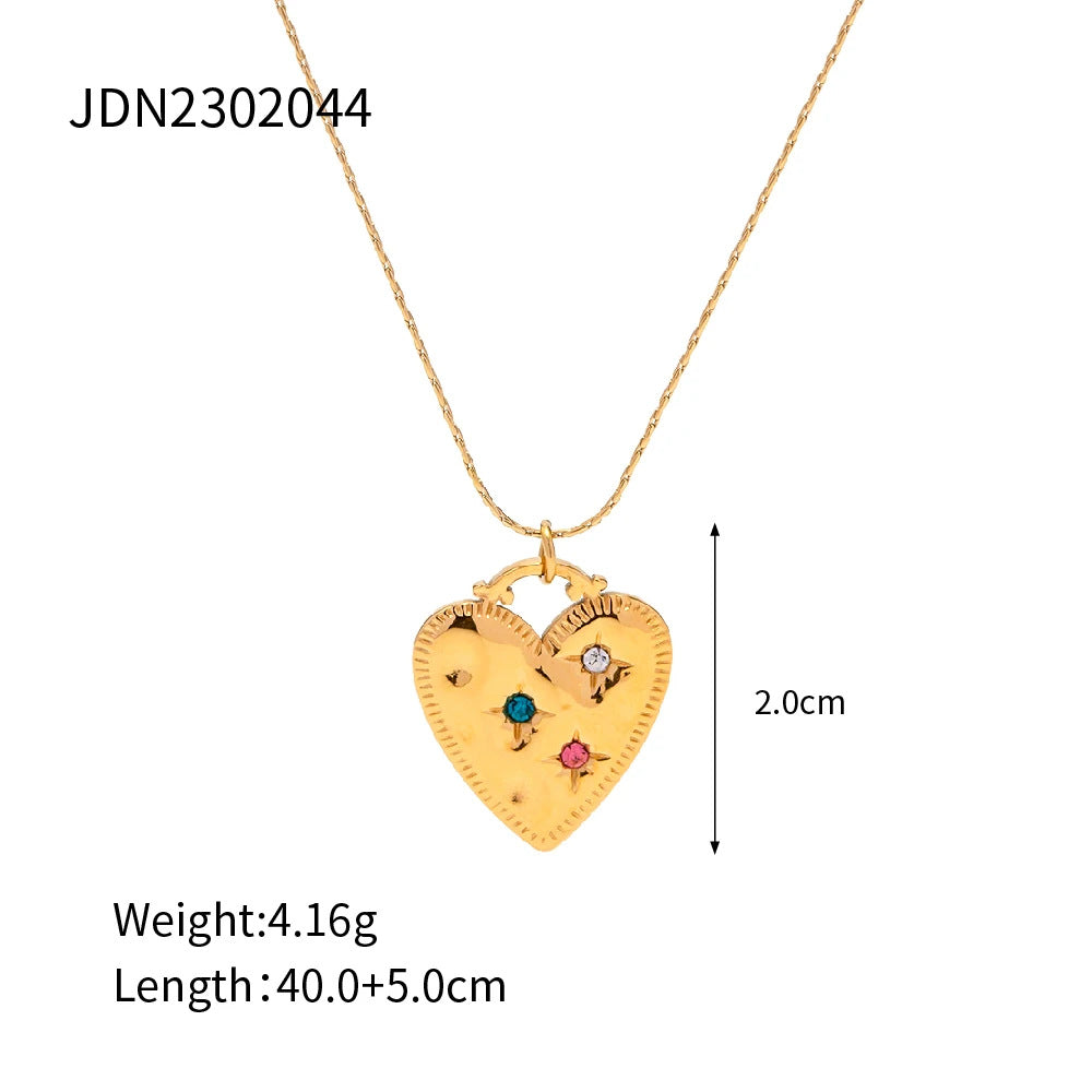 Wholesale Simple Big Heart Pendant Twist Chain Necklaces ACC-NE-WanX003