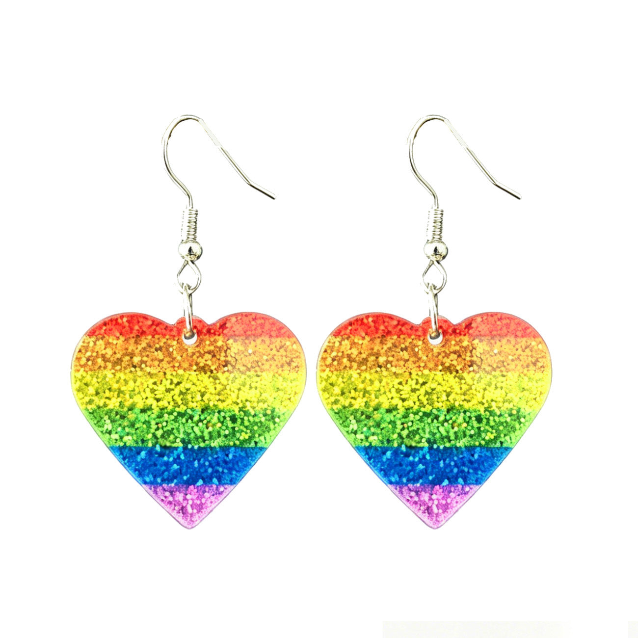 Wholesale Multicolor Shiny Heart Acrylic Earrings Fashion Accessory For Everyday Wear Gift Boutique Resale