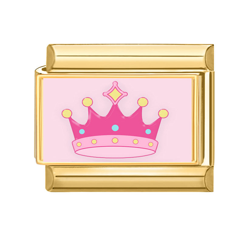 Wholesale Italian Charm Bracelet 9mm DIY Splicing Rose Pink Series Stainless Steel Composable Bracelet