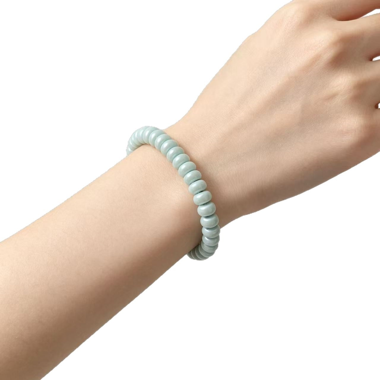 Wholesale Abacus Bead Bracelet In Green Unisex Beaded Stone Jewelry Boutique Resale Gift