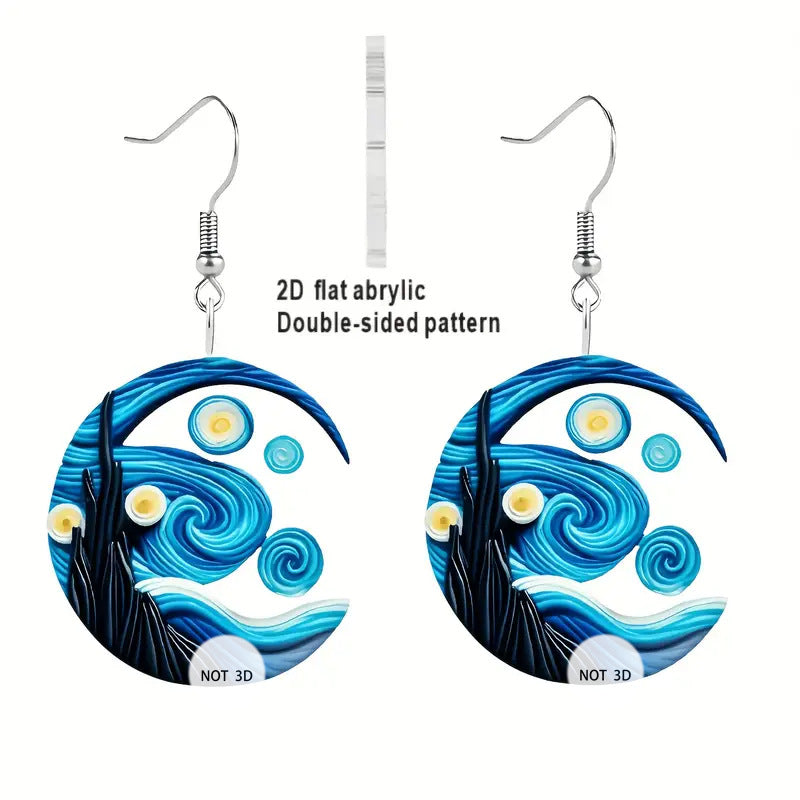 Wholesale  Star Pattern 2d Acrylic Earrings