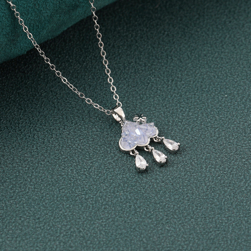 Wholesale Blue Cloud Tassel Zircon Necklace Fashion Accessory Gift