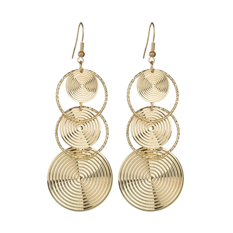 Wholesale Metal Electroplated U-Shape Spiral Earrings for Women,  Chic Everyday Wear Boutique Resale Jewelry Accessory