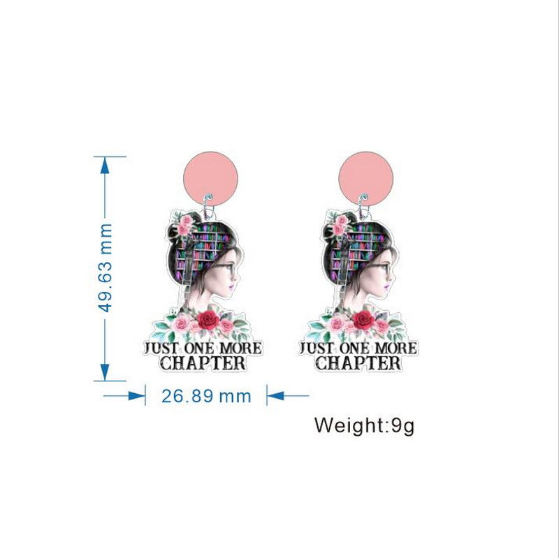 Wholesale Exaggerated European and American Characters Book Book Tree Education Rainbow School Back-to-School Season Girl Cat Teacher Earrings Studs