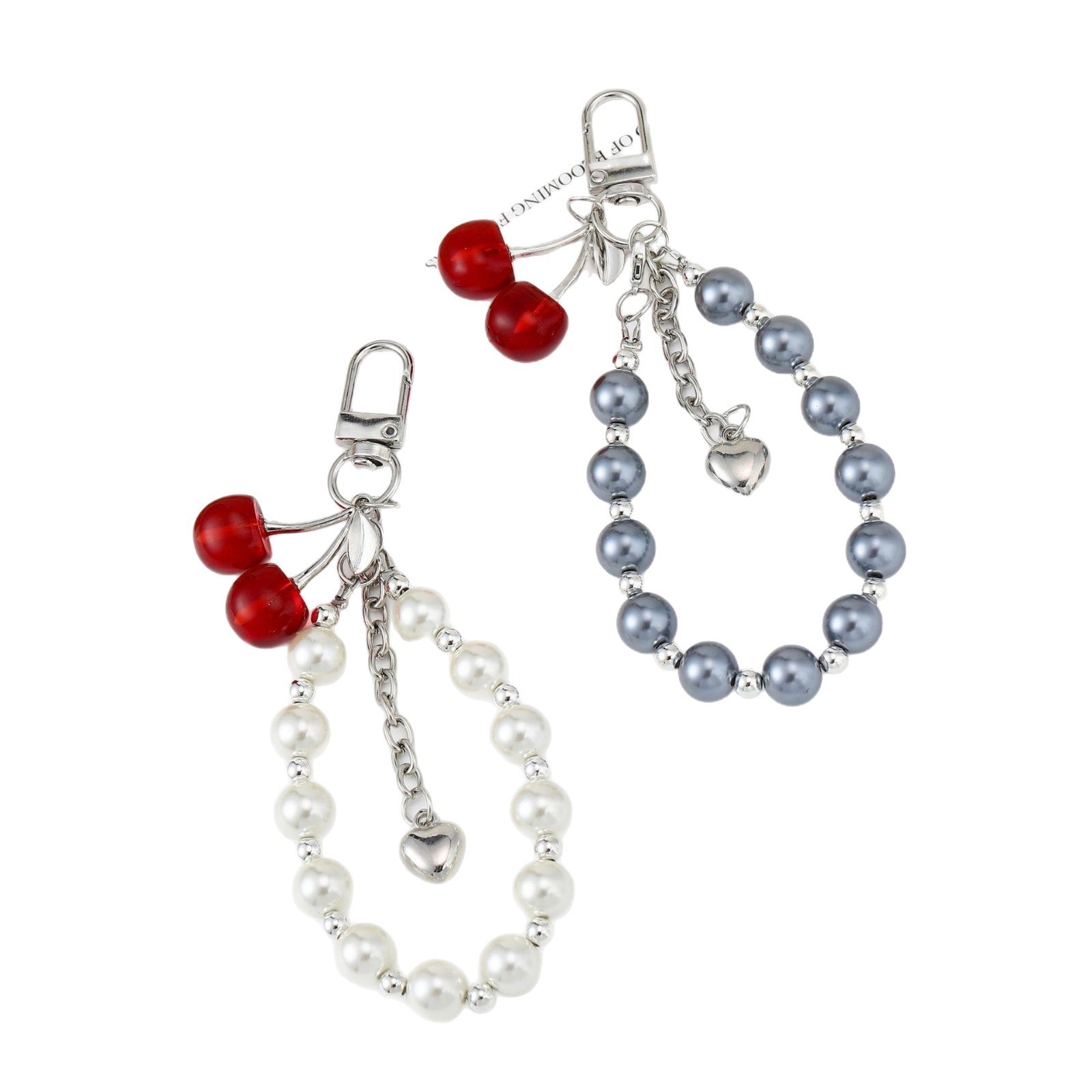 Wholesale Multifunctional Red Cherry Pearl Bracelet Keychains