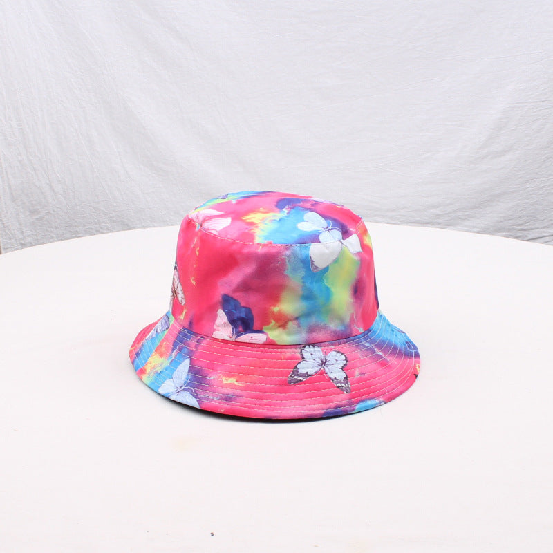 Wholesale Double-sided tie-dyed fisherman hat  3D color printing  hat