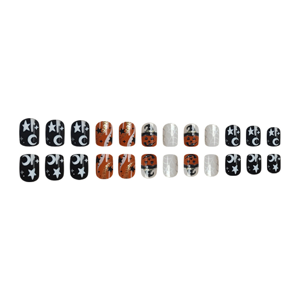 Wholesale 24 Pieces/box Halloween Press-on Nails Kits Nail Stickers ACC-NS-FengLi029