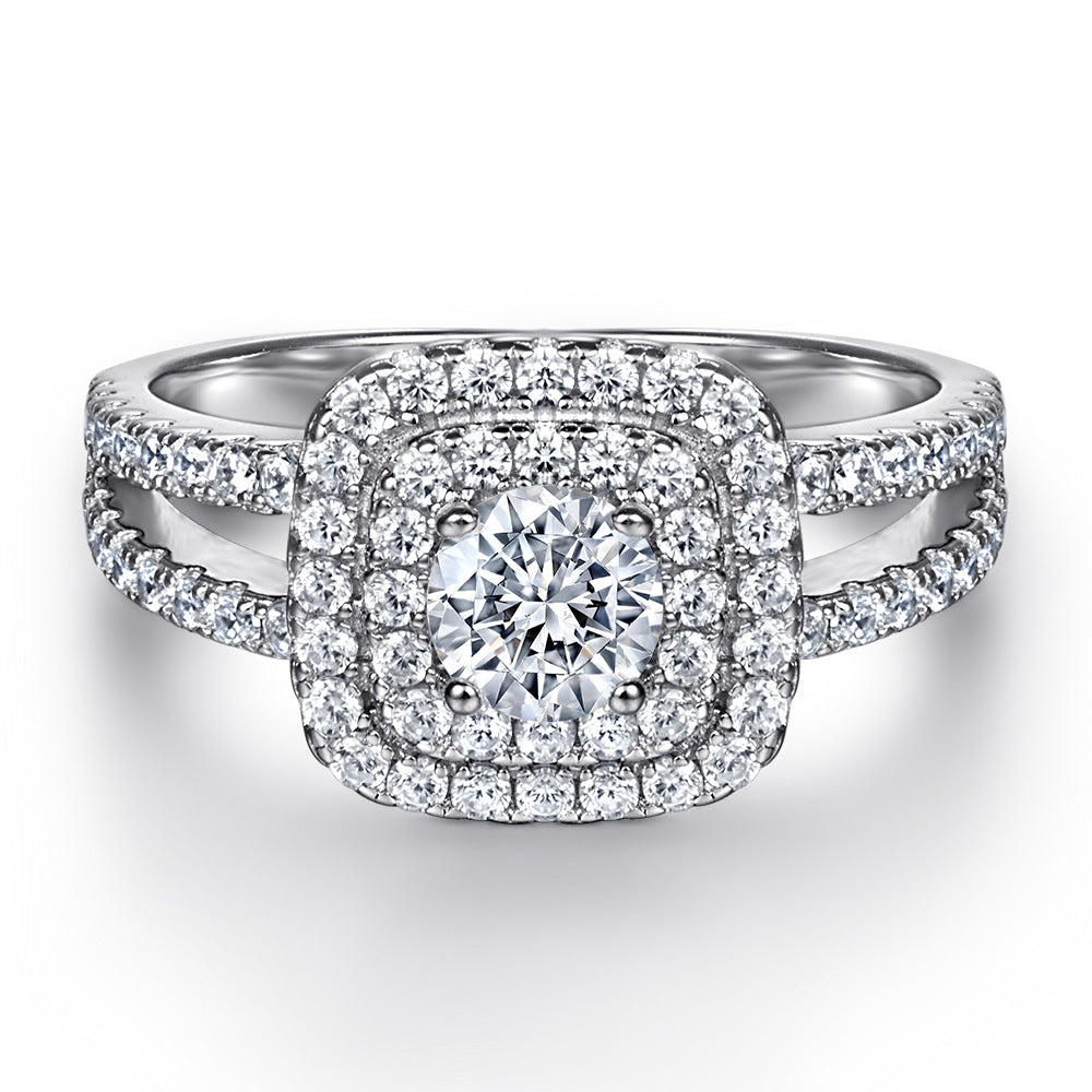 Wholesale  925 sterling silver zircon couple set ring