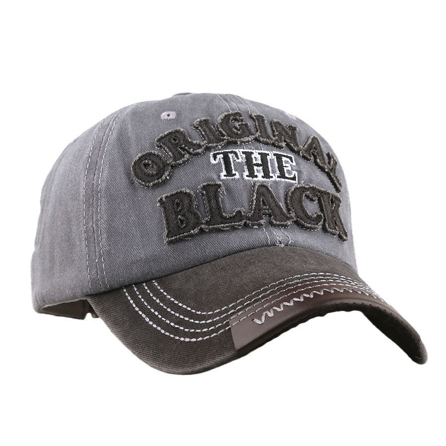 Wholesale Embroidered Black Washed Cotton Baseball Cap