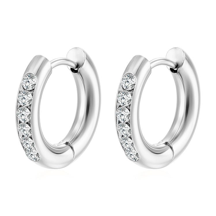 Wholesale Titanium Steel Square diamond earrings