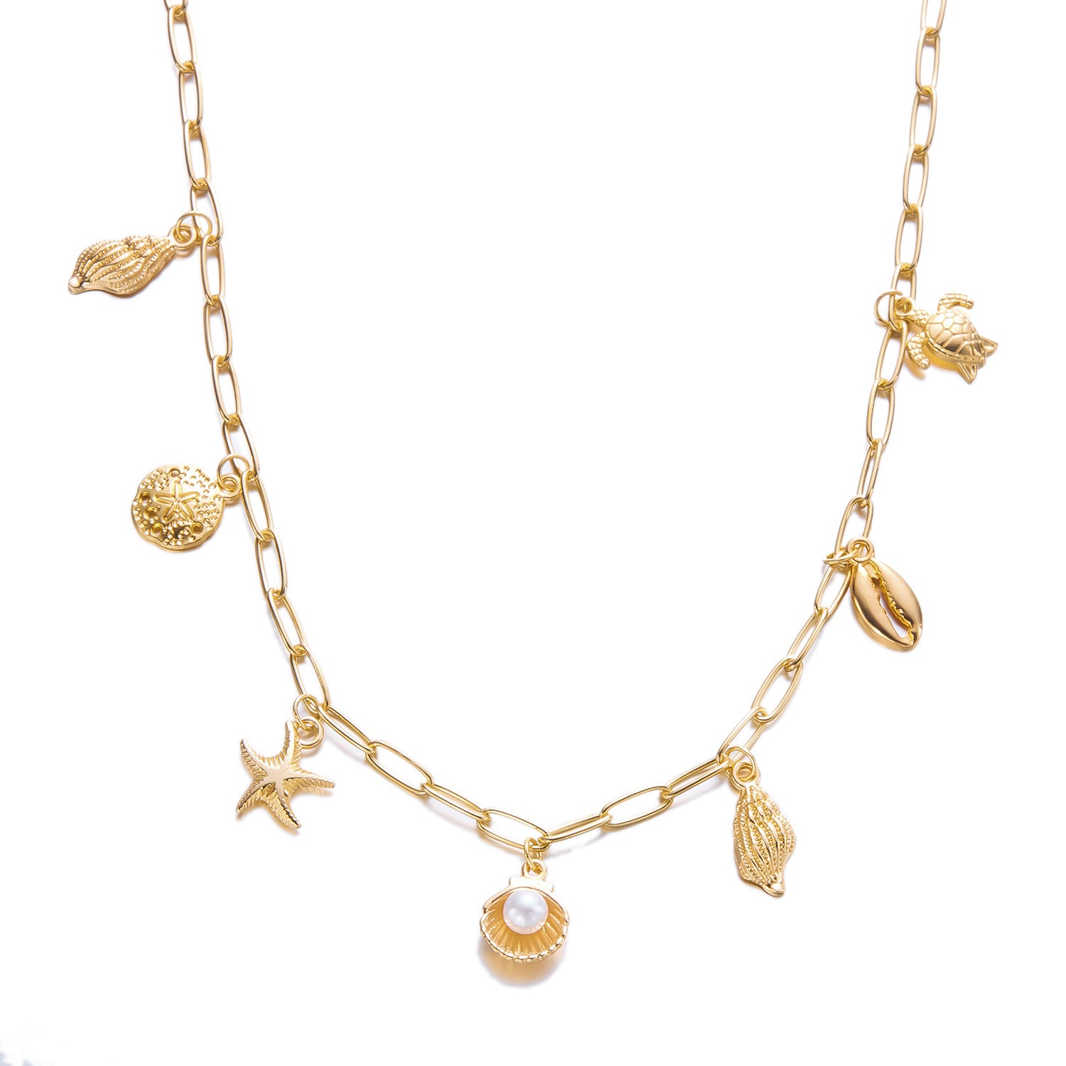 Wholesale Shell Conch Shell Turtle Tassel Pendant Necklace