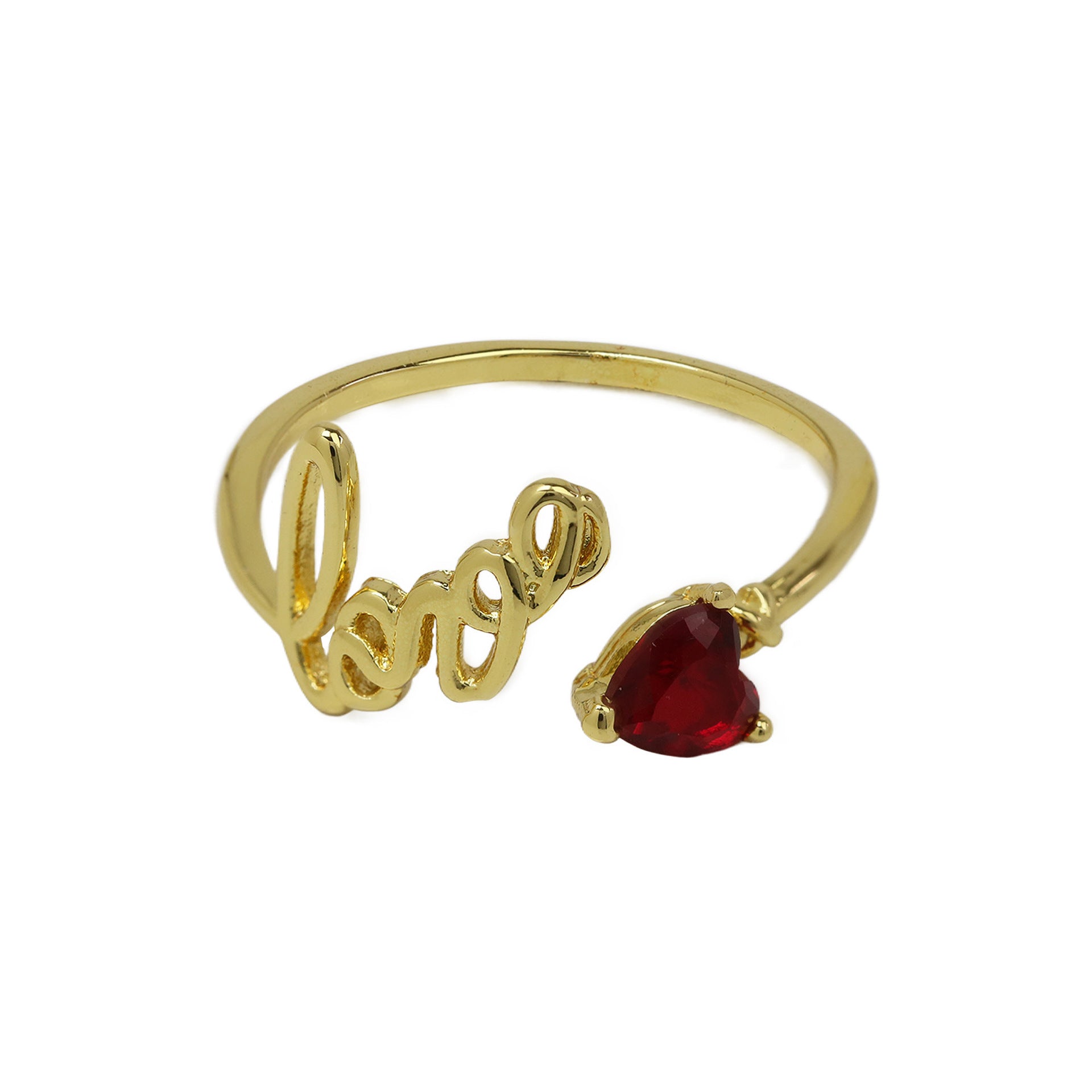 Wholesale  White Zirconium Red Heart Zircon Mother  Mother's Day Gift Opening Ladies Ring