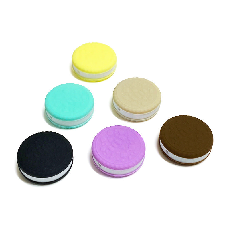 Wholesale 10pcs Sandwich Biscuits Macarons Silicone Fun Food and Play Ornaments DIY Focus Beads Focal Beads ACC-BDS-WDX206