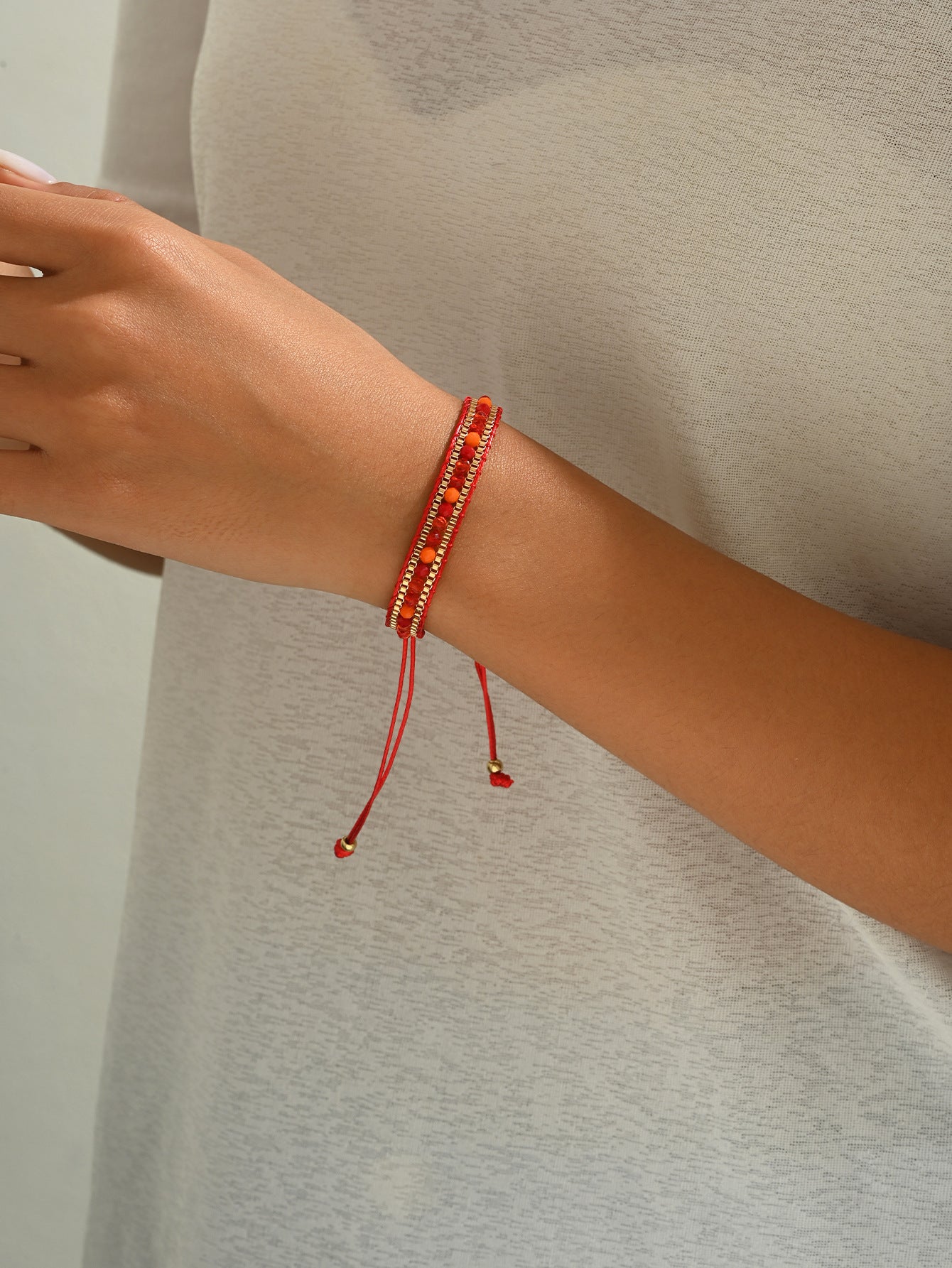 Wholesale  braided bracelet versatile glass retro  mixed color  bracelet