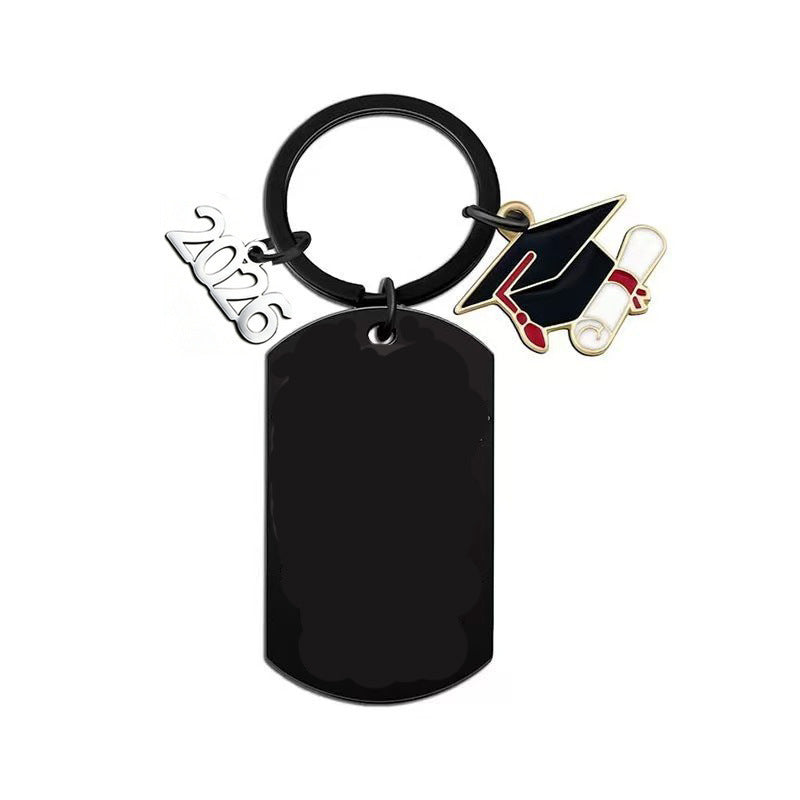Wholesale Inspirational Dog Tag Keychain Stainless Steel Graduation Gift Fashion Accessory