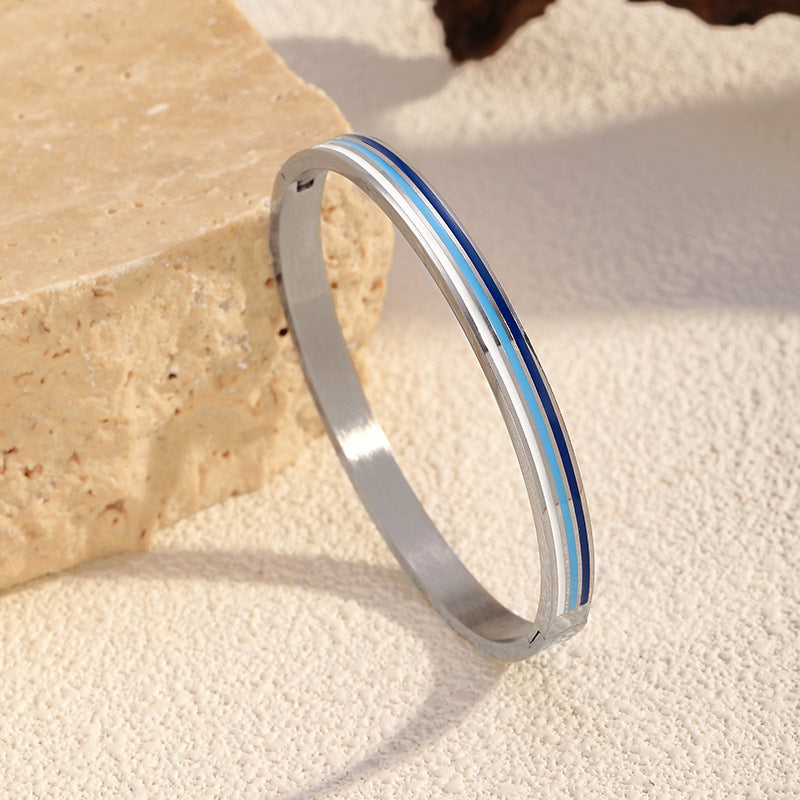 Wholesale colored titanium steel enamel bracelet