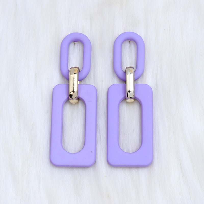 Wholesale rectangular hollow ing acrylic earrings earrings retro personality  earrings