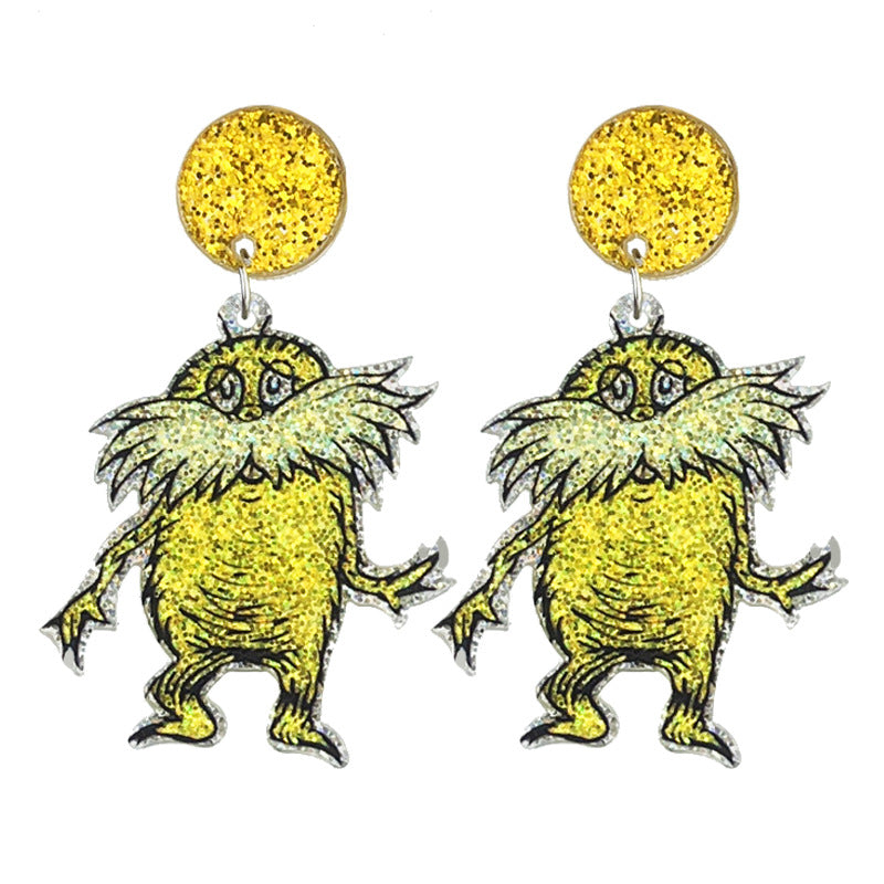 Wholesale 2 pairs/pack Bright Cute Teacher Color Book Acrylic Earrings ACC-ES-HY214