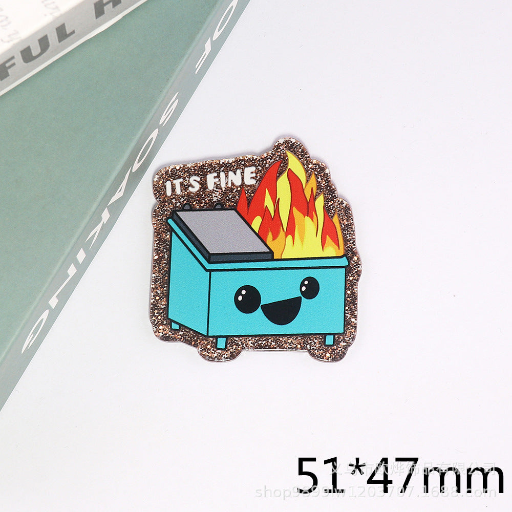 Wholesale 10pcs DIY Flatback Acrylic Flatback Badge Reels Retractable Keychain DIY Accessories ACC-FK-OuYe005