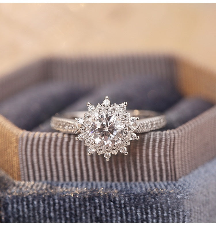 Wholesale S925 Sterling Silver Wedding Ring Fairy Tale Diamond Ring