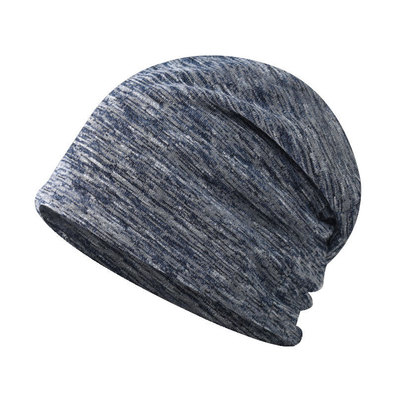 Wholesale Stylish Cotton Slouchy Beanie Hat For Women Men Outdoor Breathable Four Season Sunshade Cap Navy Blue
