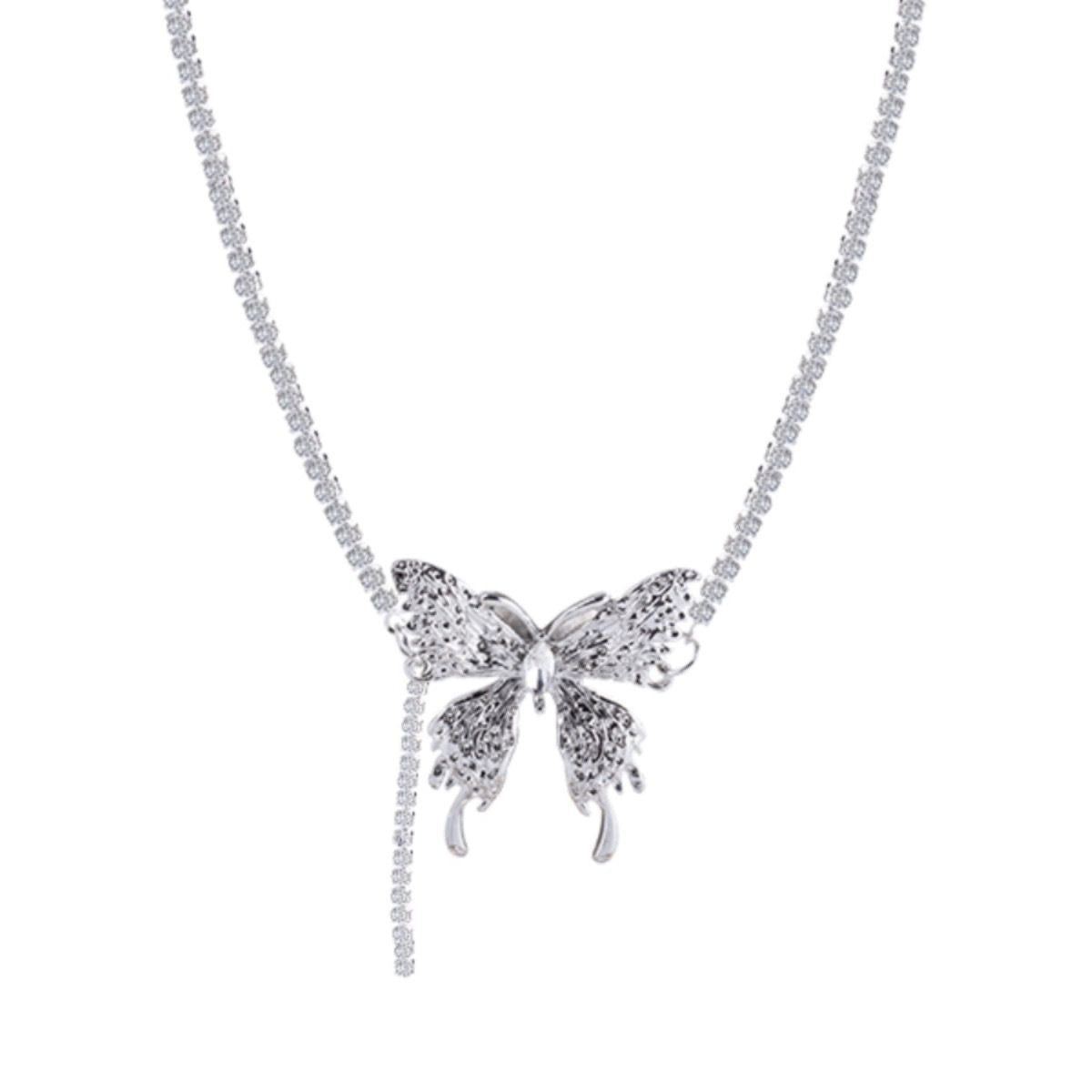 Wholesale  popular fashion  clavicle chain necklace  diamond butterfly necklace