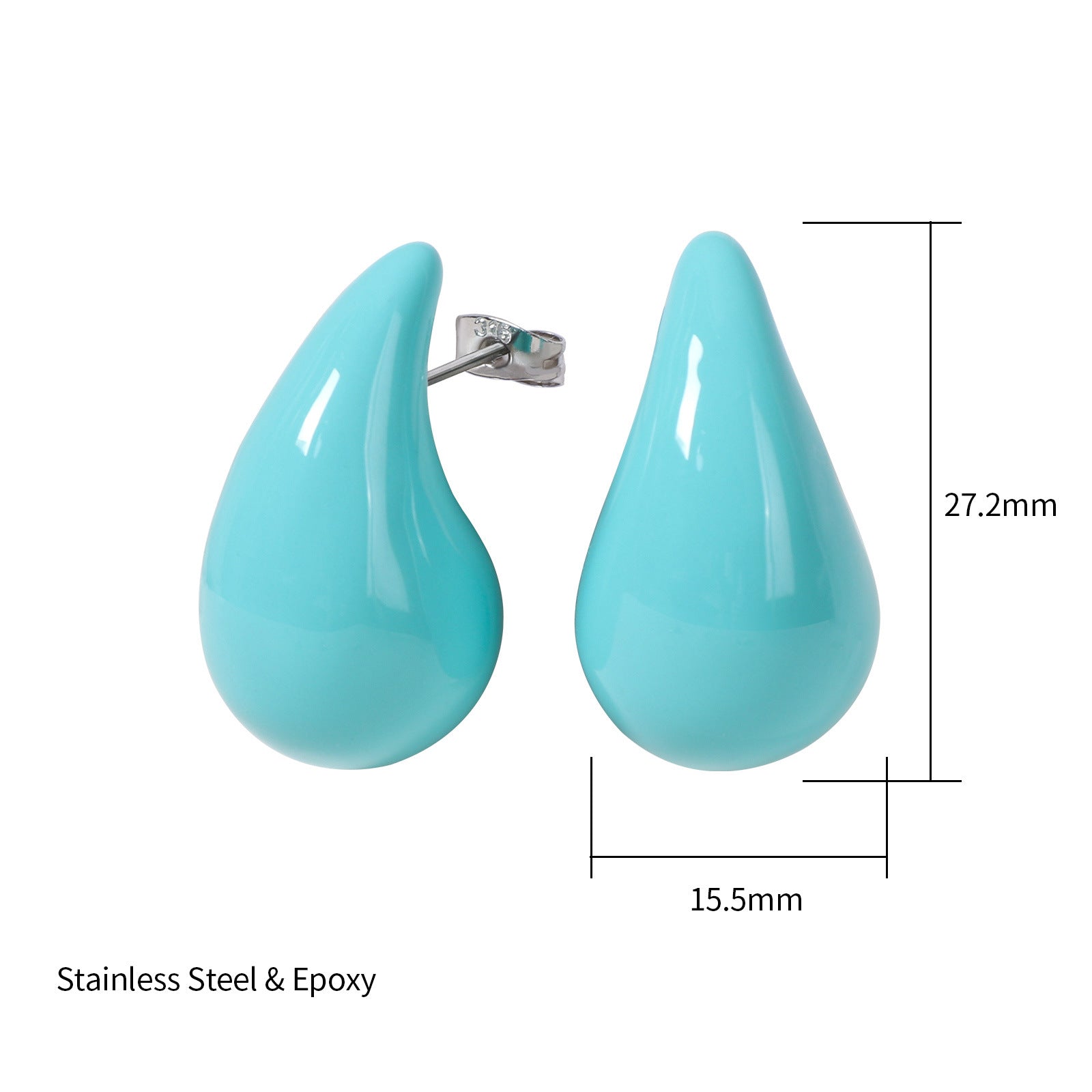 Wholesale Stainless Steel Colorful Oil Drop Geometric Earrings