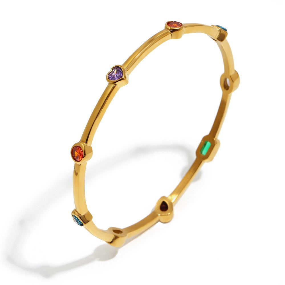 Wholesale Trendy Ins Style Branch-Shaped Five-Pointed Star Bracelet Stainless Steel Gold Plated Fashion Accessory