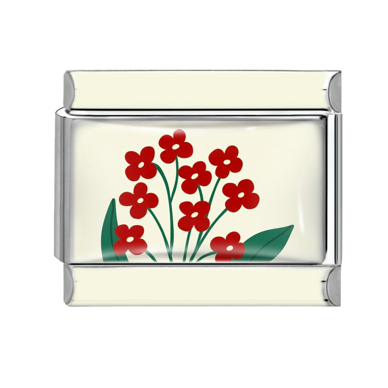 Wholesale 9mm Italian Charm Starter Bracelets DIY Flower Series Stainless Steel Composable Bracelet