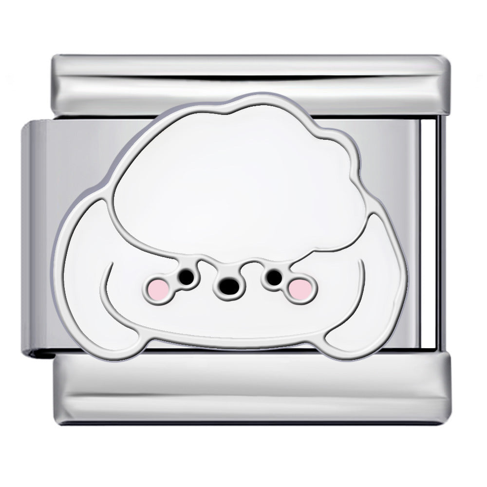 Wholesale Italian Charm Bracelet 9mm DIY Splicing Cute Cartoon Dog Stainless Steel Composable Bracelet