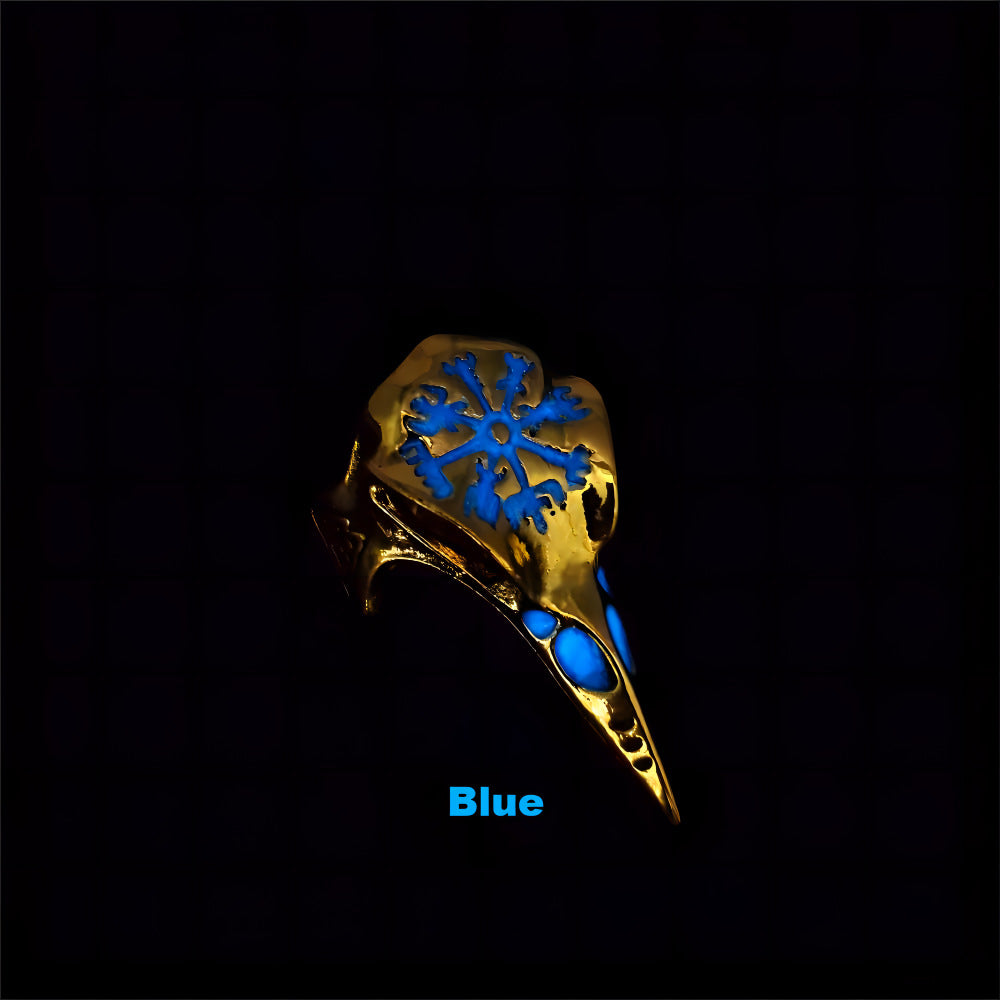 Wholesale  skull luminous ring Eagle mouth ring