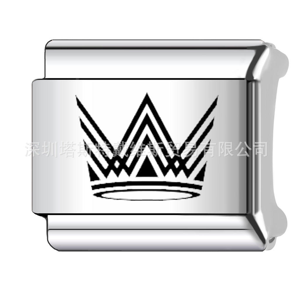 Wholesale 9mm Italian Charm Starter Bracelets DIY square Single Section Creative Stainless Steel Composable Bracelet