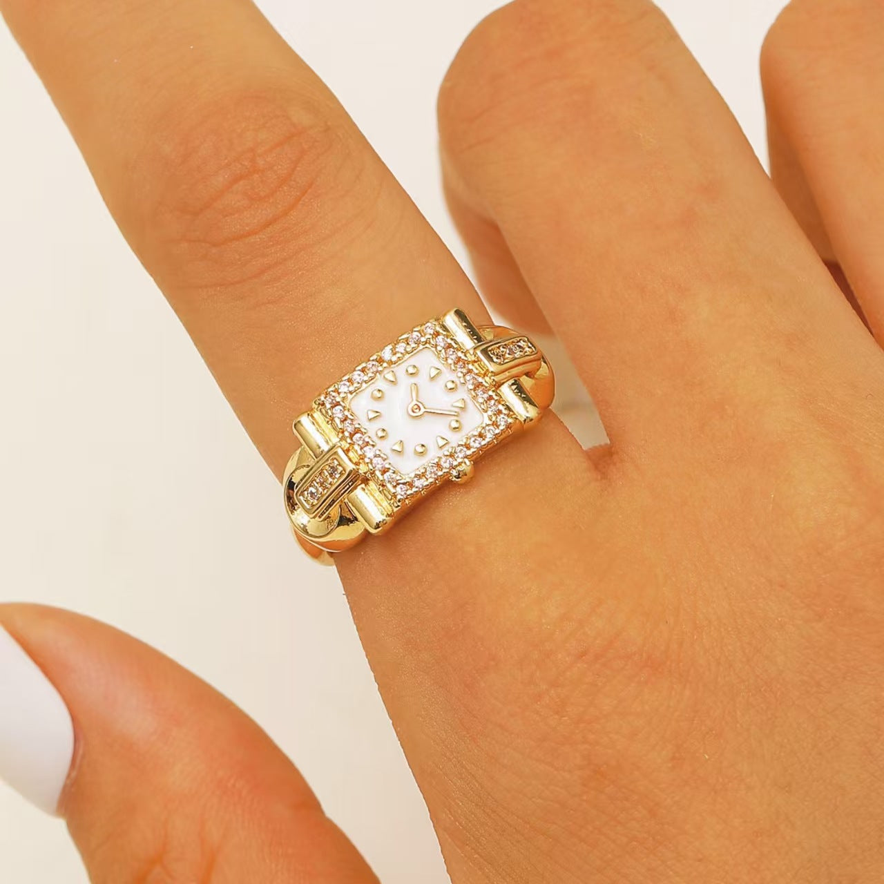 Wholesale copper gold-plated  watch hand open ring