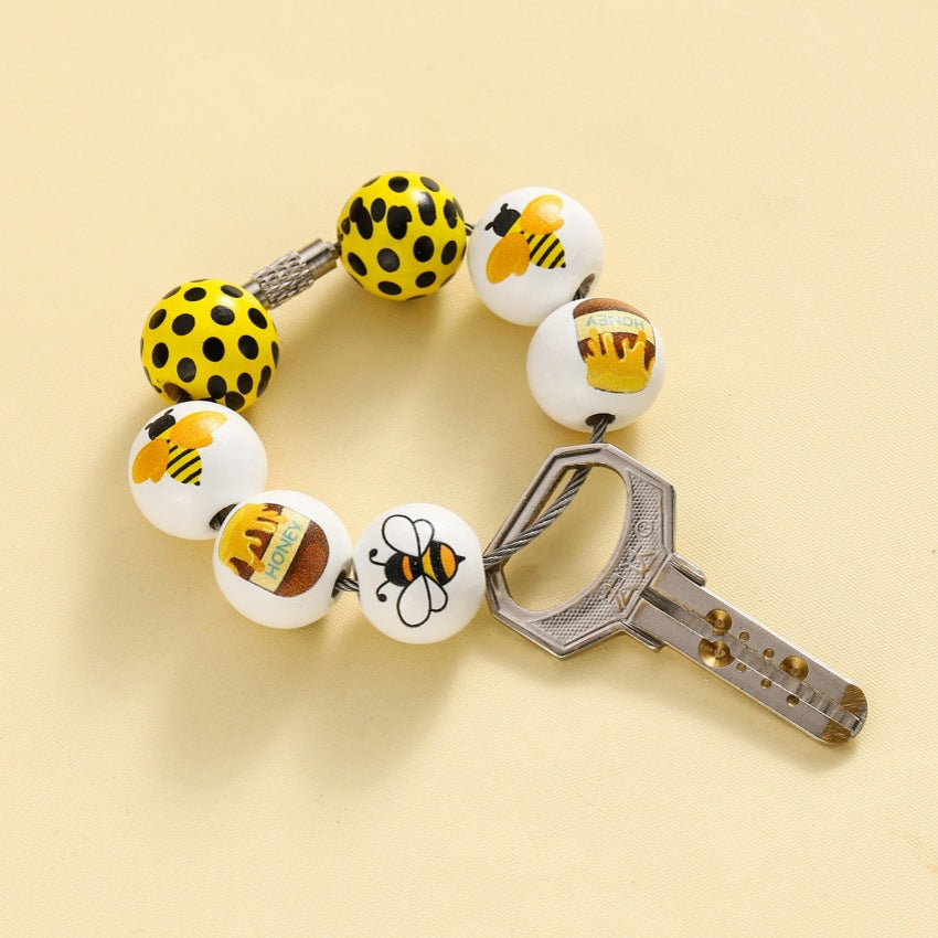 Wholesale Yellow Bee Detachable Bracelet Keychains ACC-KC-RongRui004