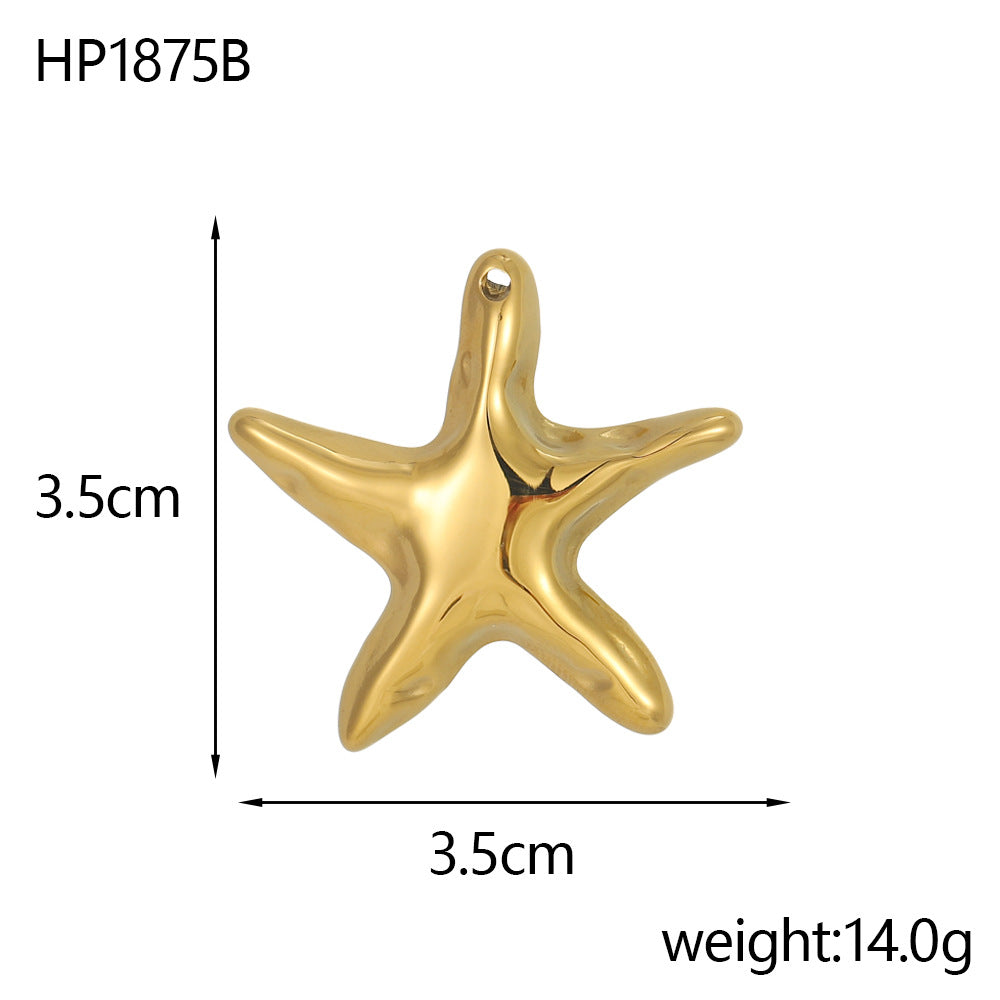 Wholesale Marine elements Stainless steel starfish tropical fish marine life pendant